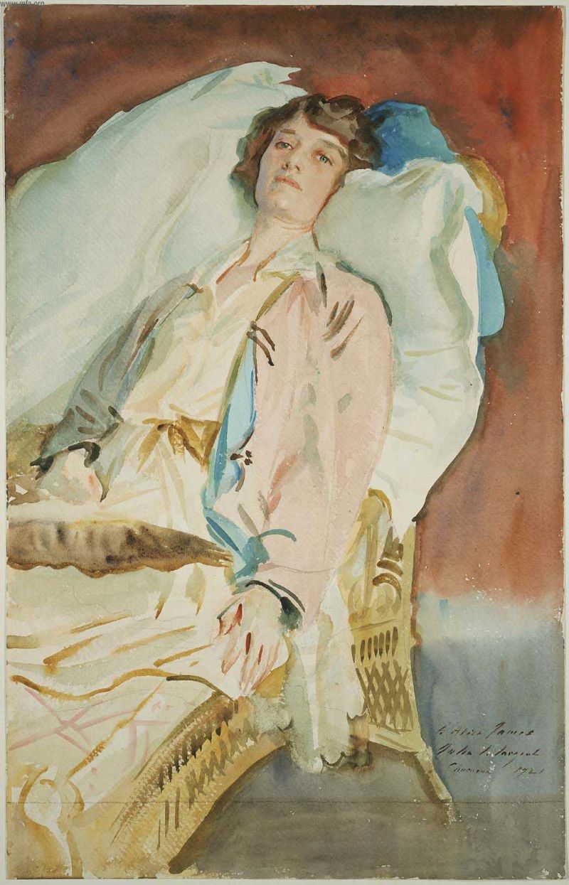 Portrait of Alice James by John Singer Sargent.