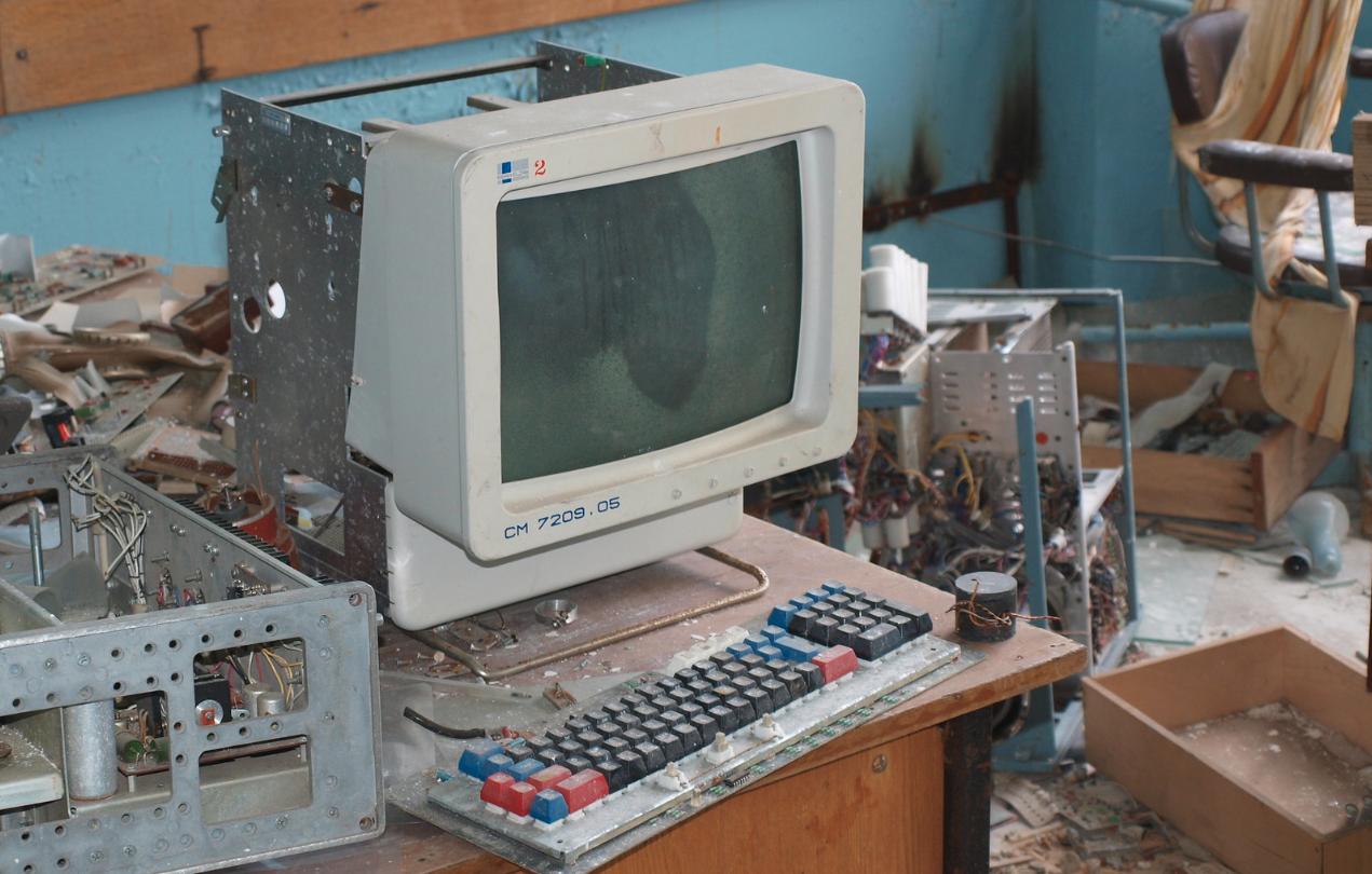 Computer in ruins.
